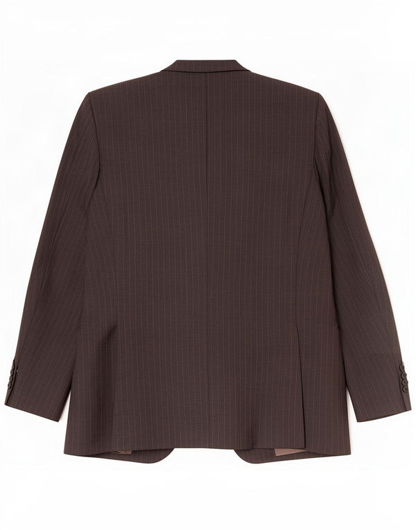 Trussardi Veste blazer 3 boutons pour homme IT 52 XL Laine vierge rayée grise