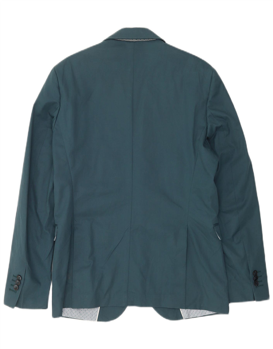Zara Veste Blazer 2 Boutons Homme EU 50 Bleu Moyen Polyester