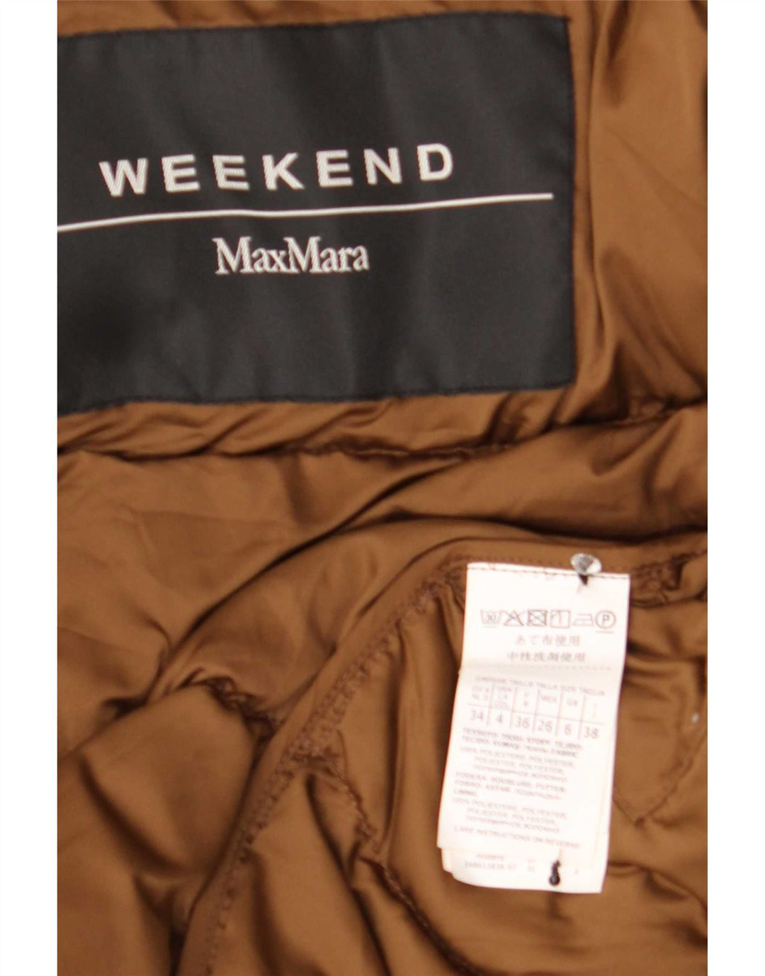 Max Mara Veste matelassée surdimensionnée Weekend pour femme UK 6 XS Marron Polyester