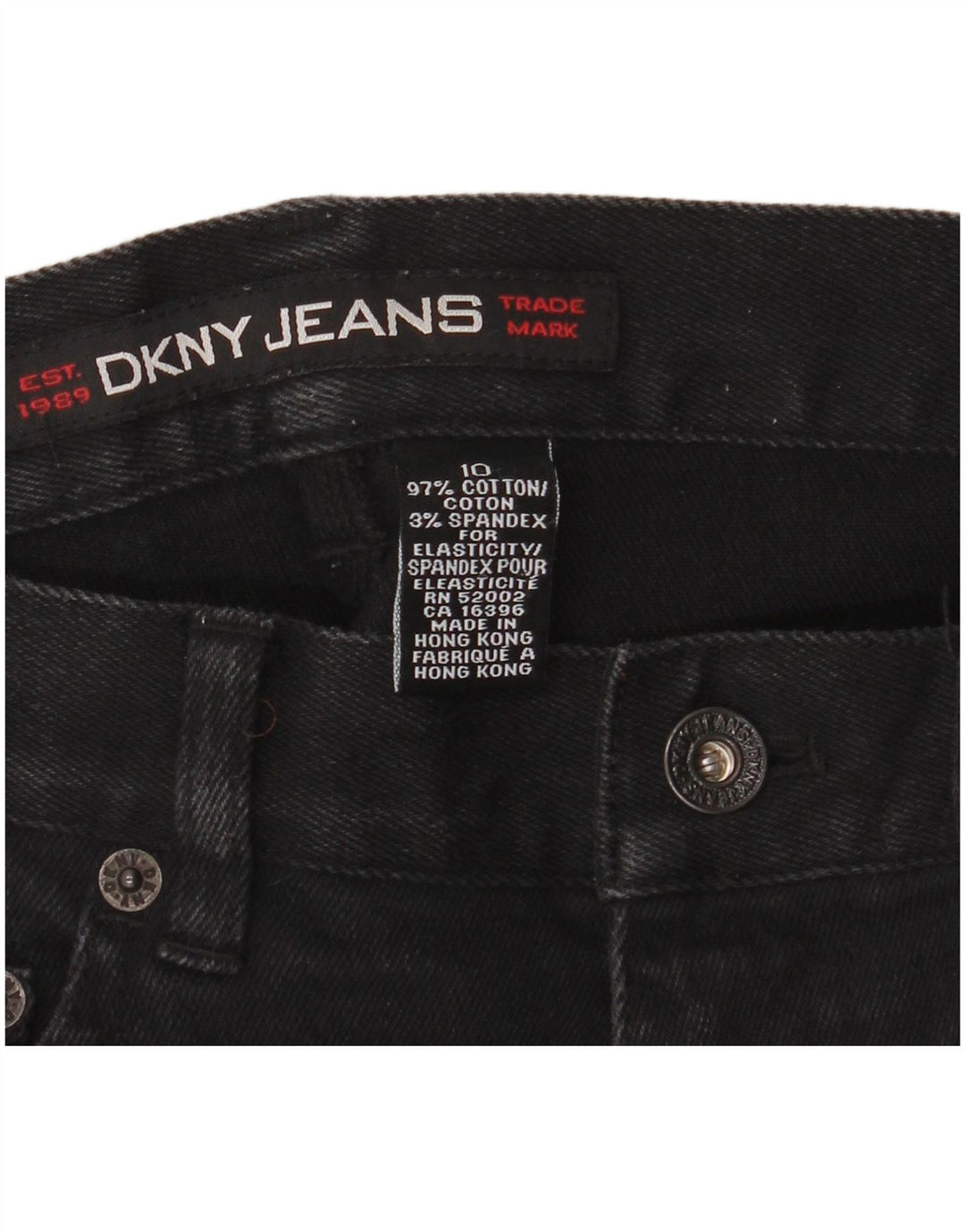 DKNY Jean Bootcut Femme US 10 Large W30 L30 Coton Noir