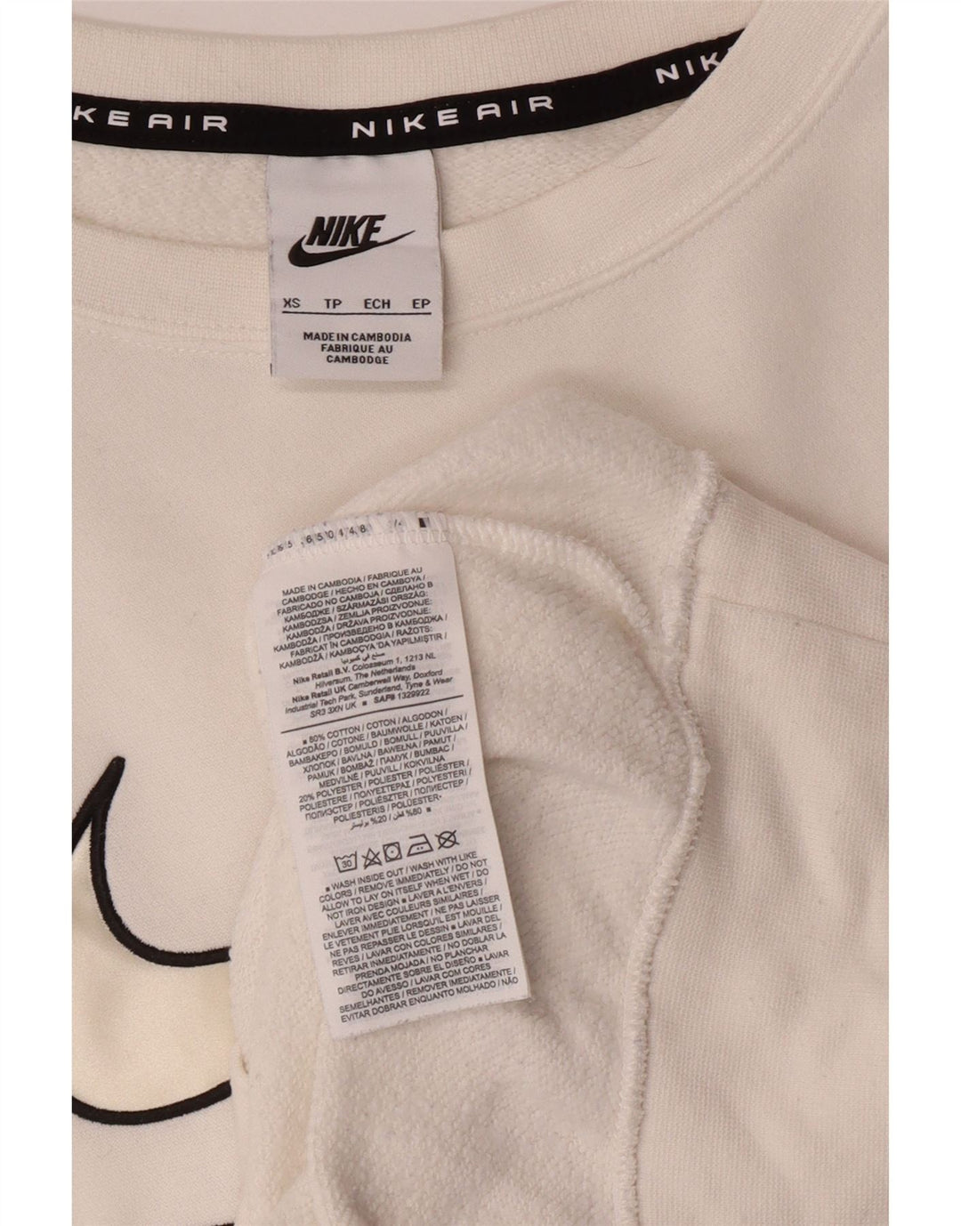 NIKE Sweat-shirt graphique coupe ample pour homme XS Blanc Coton