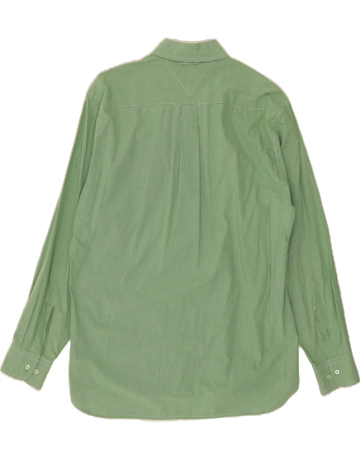 TOMMY HILFIGER Mens Shirt Medium Green Gingham Vintage Tommy Hilfiger and Second-Hand Tommy Hilfiger from Messina Hembry 