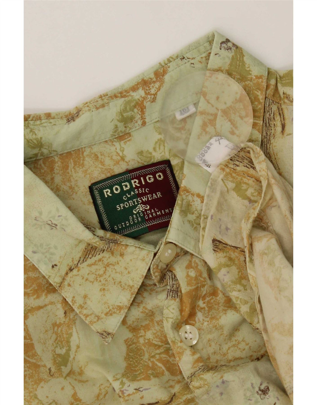 Rodrigo Chemise à manches courtes à motif abstrait pour homme Taille 42 Grand coton vert