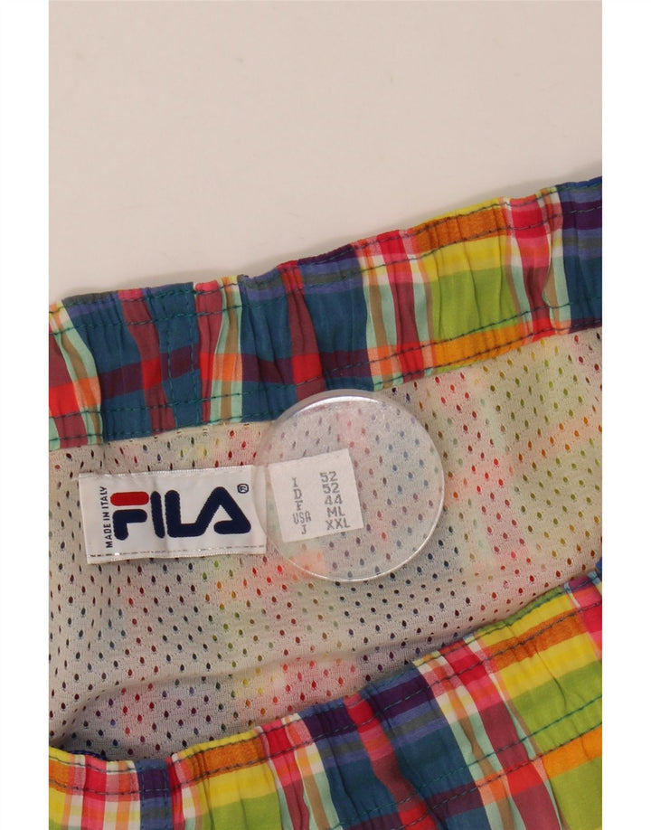 Fila Short de bain homme IT 52 grand carreaux multicolores