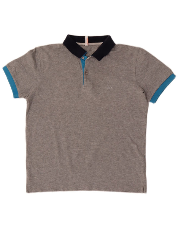 Sun68 Polo Homme Petit Gris Colorblock Coton