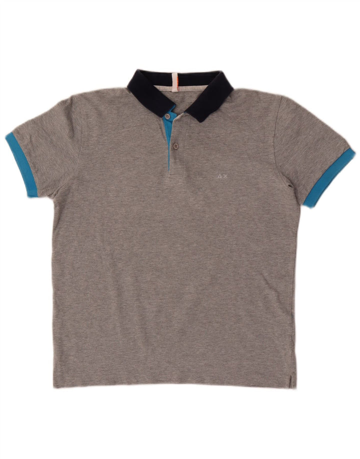 Sun68 Polo Homme Petit Gris Colorblock Coton