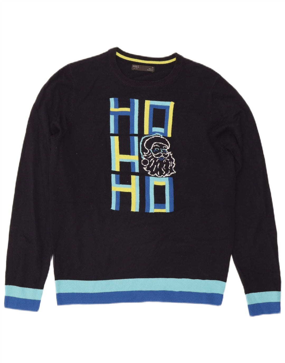 Marks & Spencer Pull à col rond pour femme UK 14 Bleu marine moyen