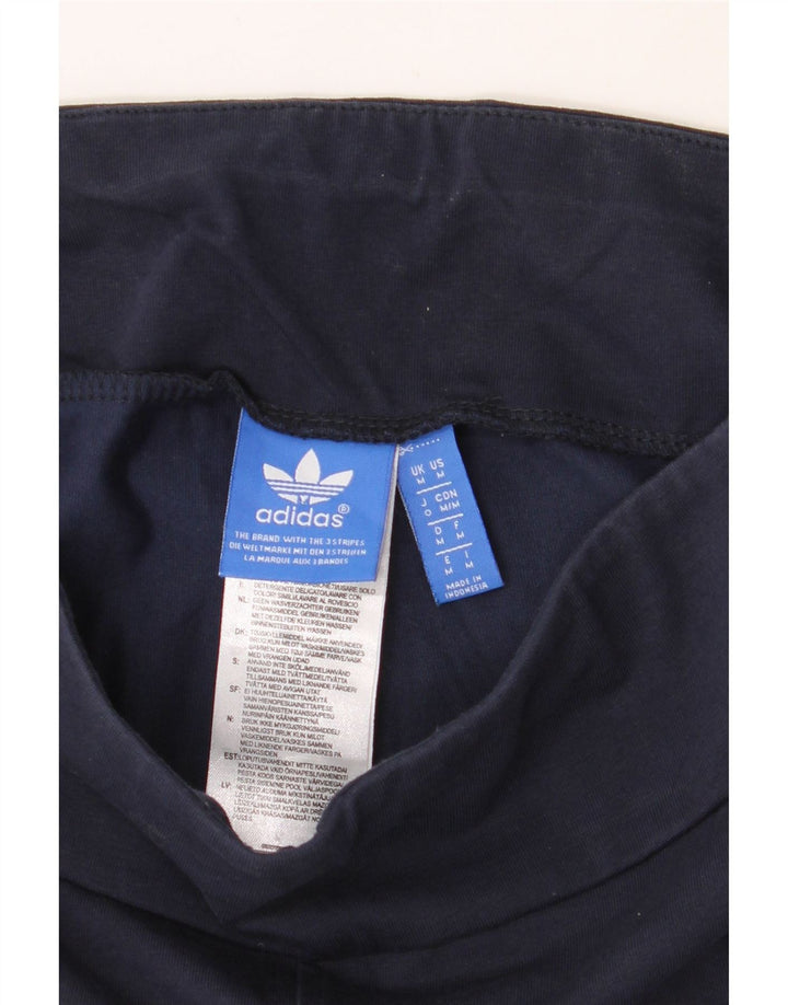 ADIDAS Womens Climalite Graphic Leggings UK 12 Medium  Navy Blue Polyester Vintage Adidas and Second-Hand Adidas from Messina Hembry 