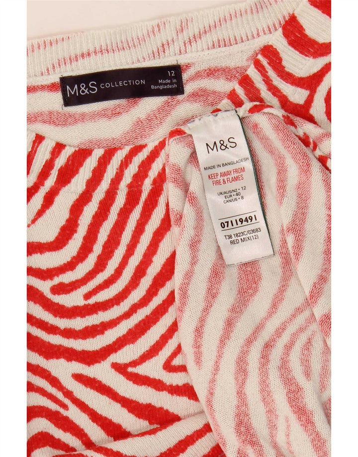 Marks & Spencer Pull à col rond pour femme UK 12 Rouge moyen