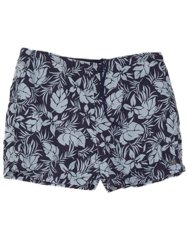 L.L.Bean Short de Bain Homme Grand Nylon Floral Bleu Marine