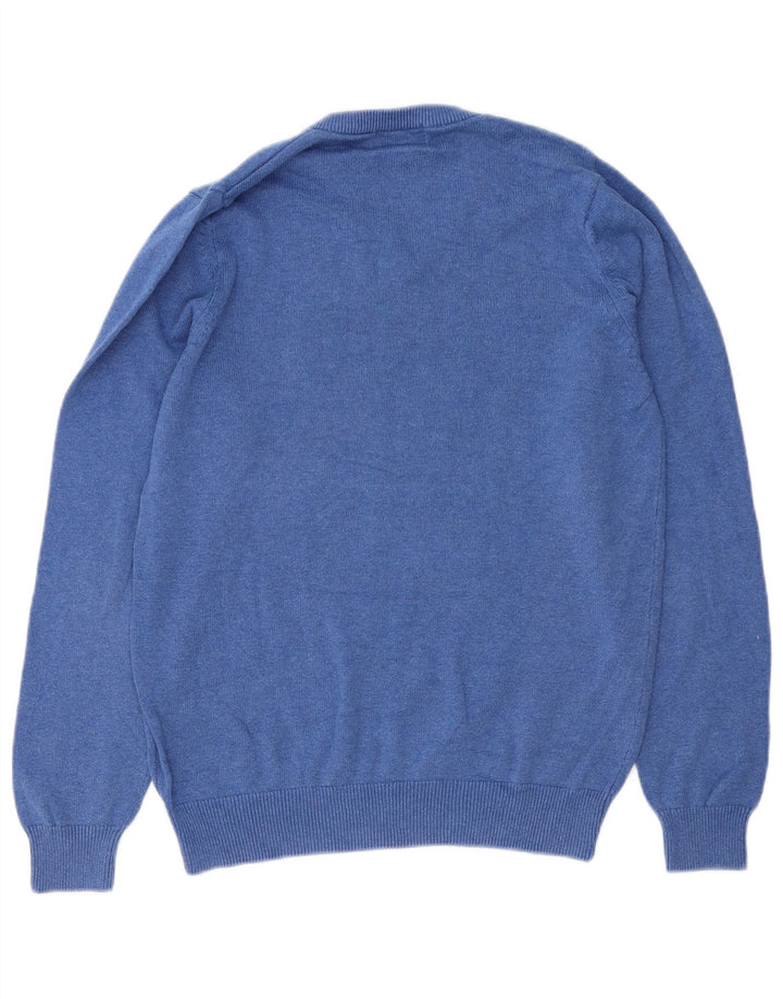 Marks & Spencer Pull col V pour homme en coton bleu Taille S