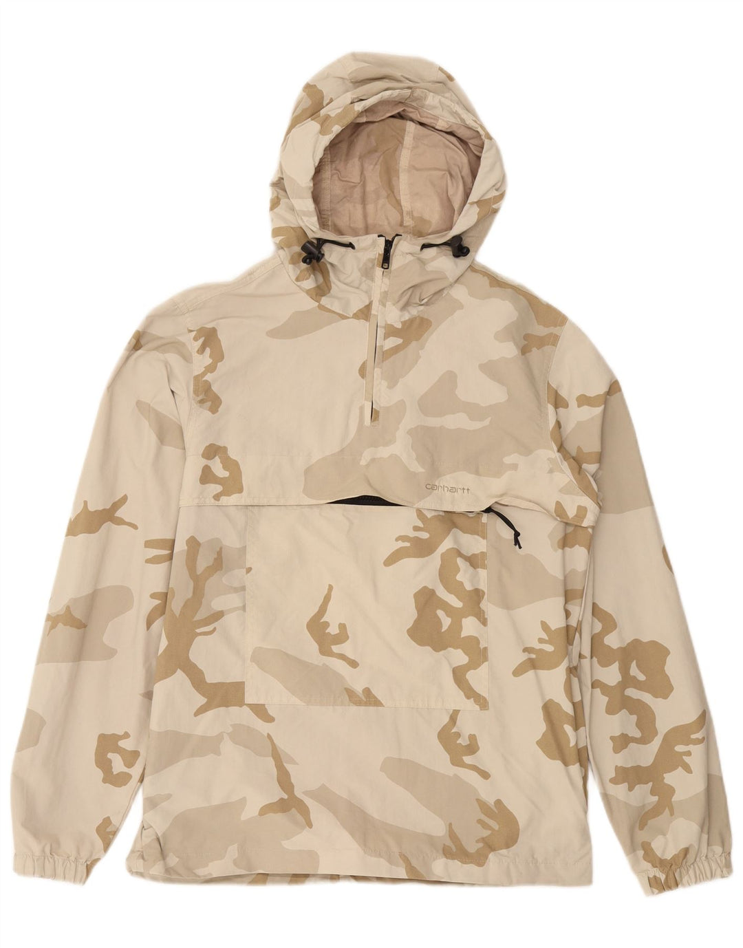 CARHARTT Veste Anorak à capuche pour homme UK 38 Medium Beige Camouflage Nylon