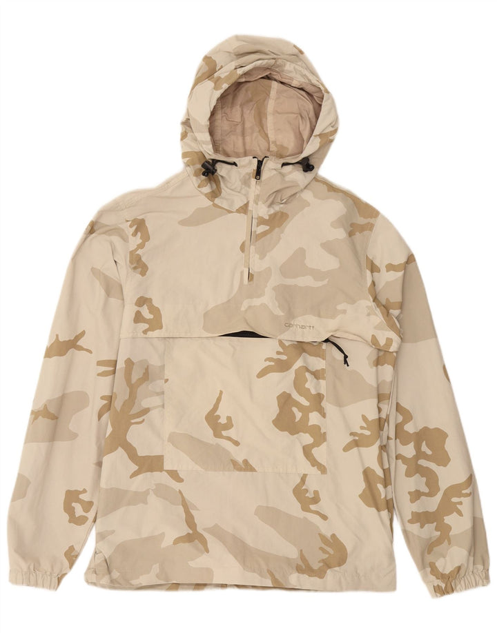 CARHARTT Veste Anorak à capuche pour homme UK 38 Medium Beige Camouflage Nylon