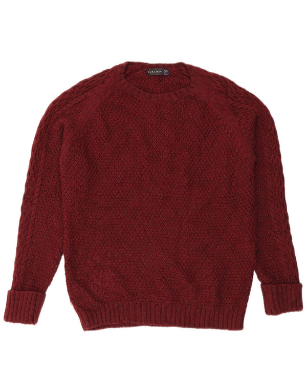 ZARA Pull ras du cou pour homme XL Marron