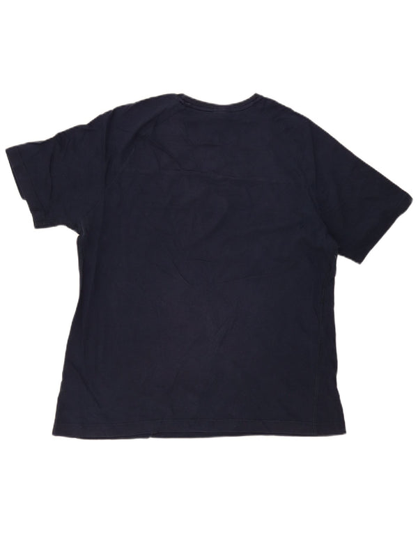 Nike T-shirt pour homme UK 42/44 Large Bleu marine Colourblock Coton