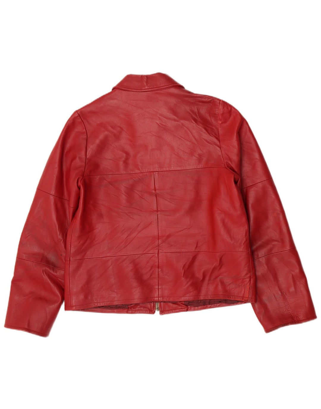 Veste en cuir femme vintage IT 44 Cuir rouge moyen