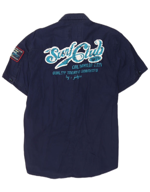 Jack & Jones Chemise Graphique à Manches Courtes XL Bleu Marine Coton