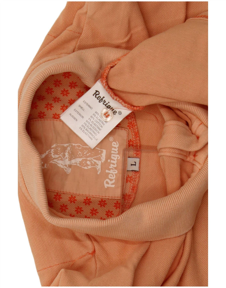 Refrigue Polo Femme UK 14 Large Orange Coton