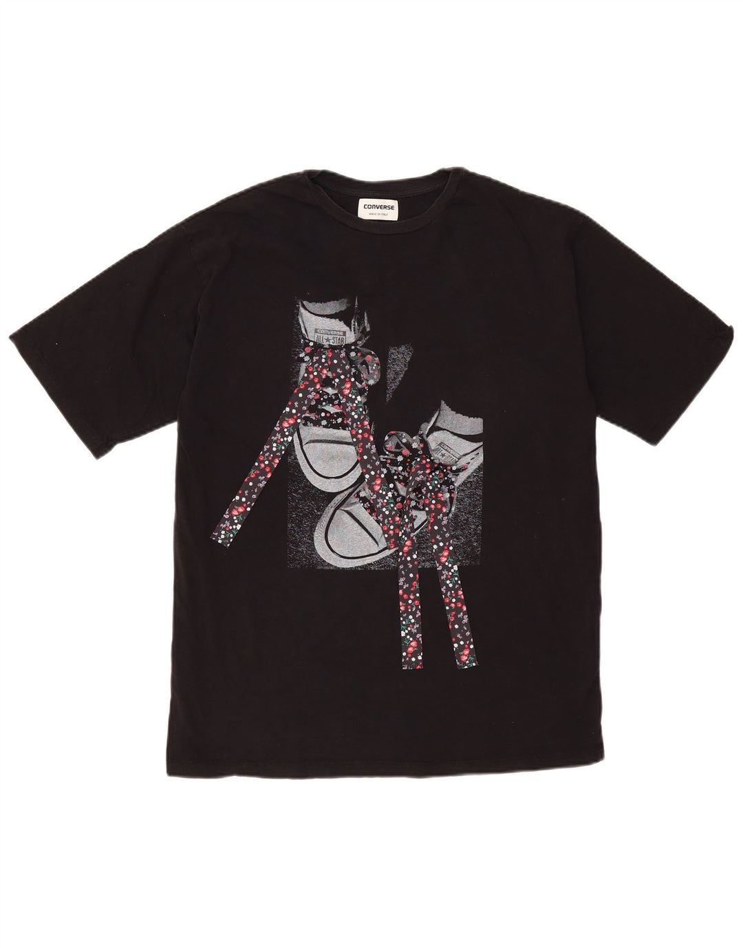 Converse T-Shirt Graphique Top XS Noir Coton Homme