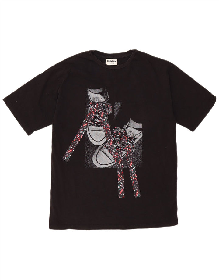 Converse T-Shirt Graphique Top XS Noir Coton Homme