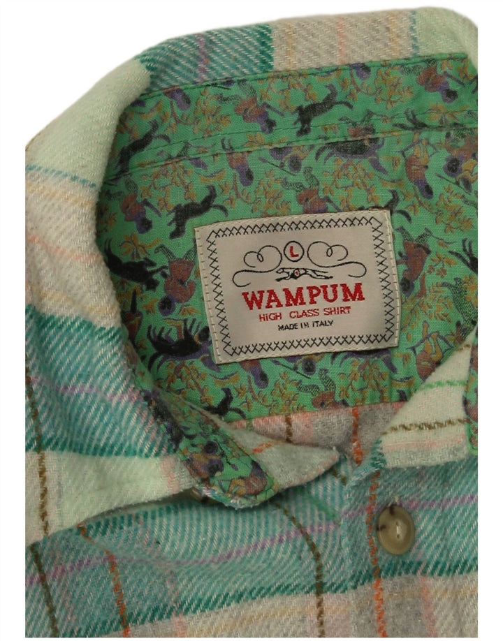 Wampum Surchemise en flanelle pour homme, grand carreaux verts