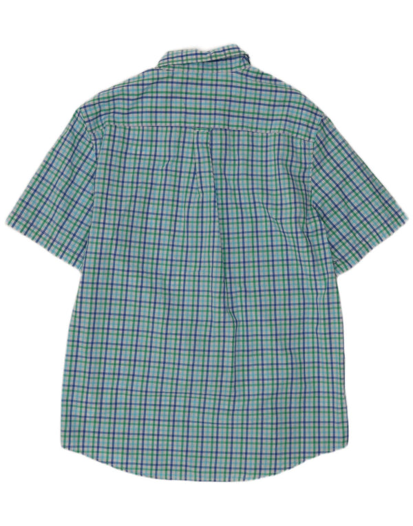 Chaps Chemise à manches courtes pour homme en coton vichy multicolore
