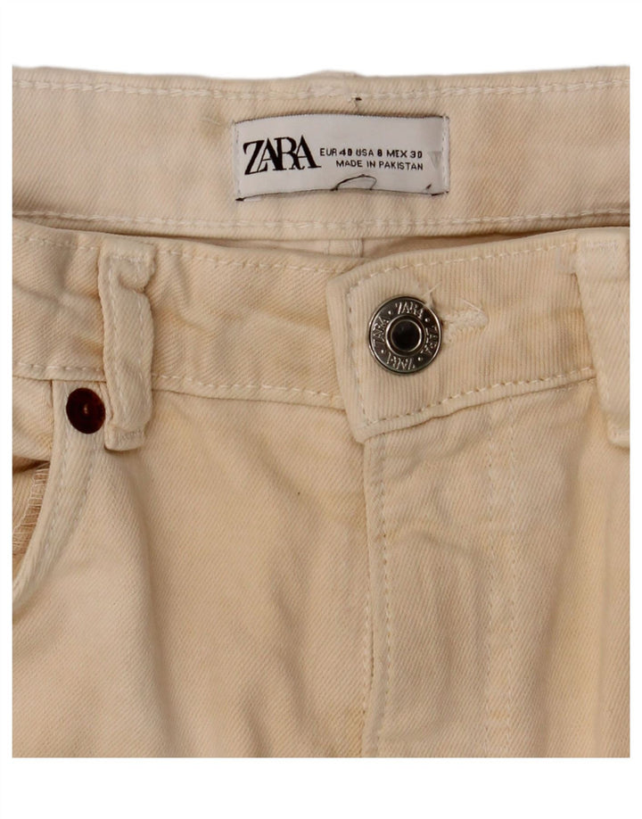 Zara Pantalon décontracté bootcut pour femme EU 40 Medium W30 L26 Beige