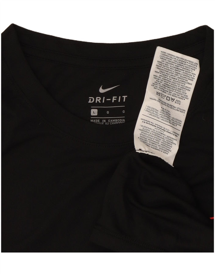 NIKE T-shirt graphique Dri Fit pour hommes, grand, noir, polyester