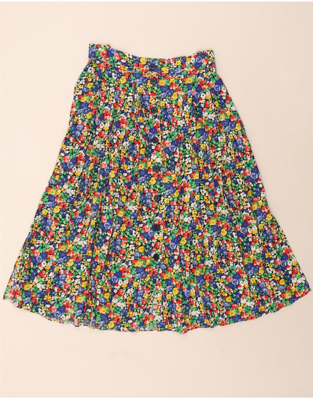 VINTAGE Womens Pleated Skirt EU 40 Medium W30  Multicoloured Floral Vintage Vintage and Second-Hand Vintage from Messina Hembry 