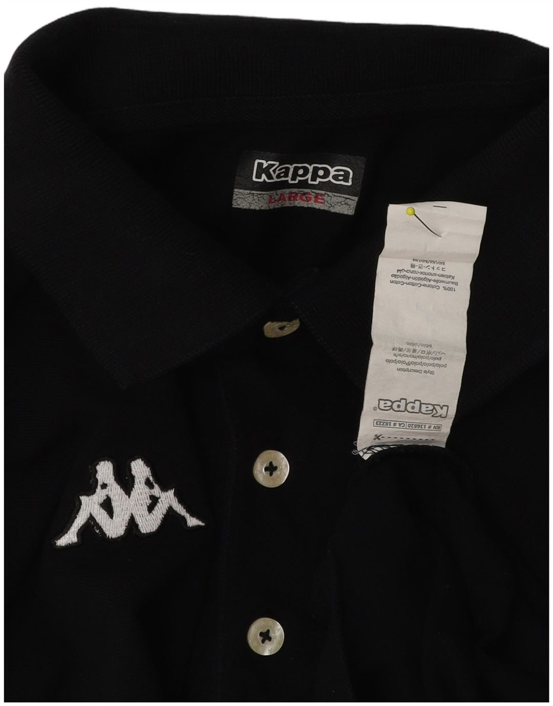 Kappa Polo Homme Grand Noir Coton