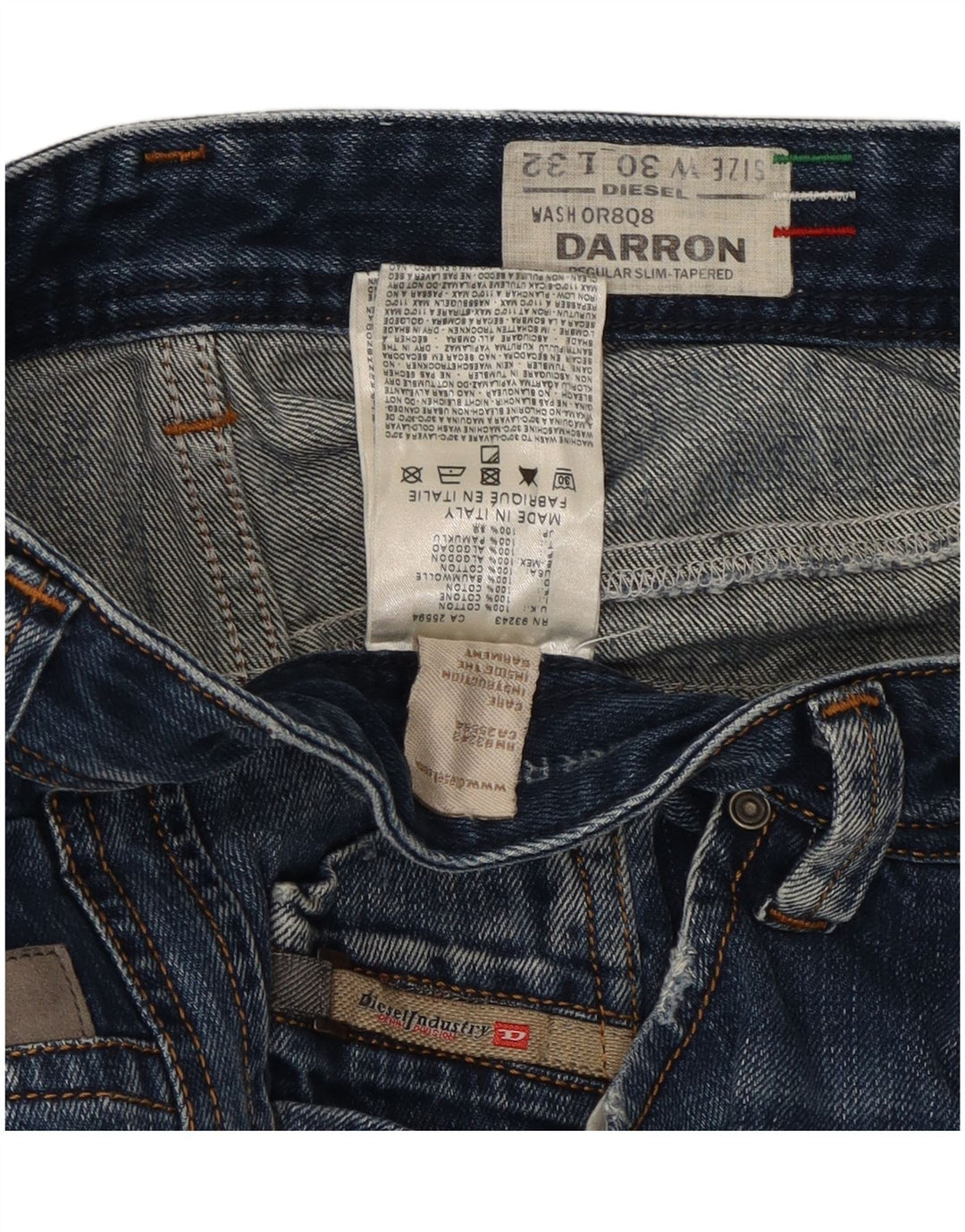 Diesel Jean Darron Slim Fuselé Homme W30 L32 Bleu Coton