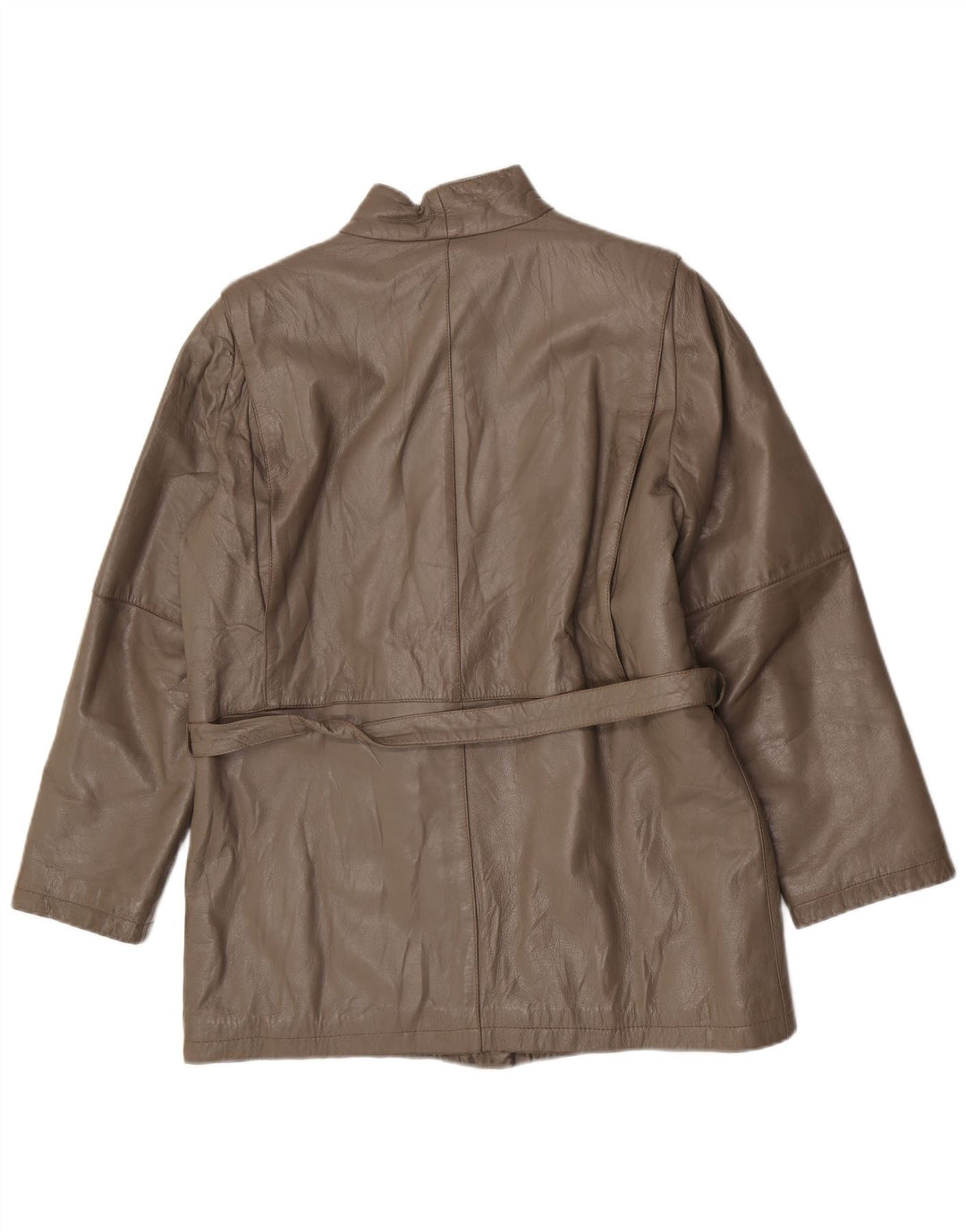 vintage Femme Regular Fit Veste IT 46 Grand Cuir Gris Classique