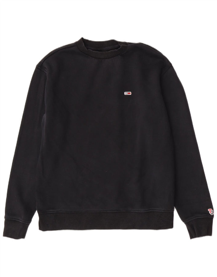 Tommy Hilfiger Sweat-shirt coupe classique pour femme en coton noir moyen
