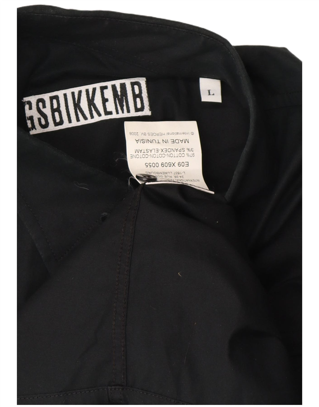 BIKKEMBERGS Chemise Graphique Homme Large Noir Coton