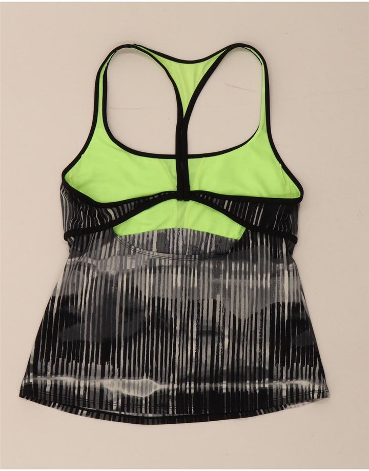 Nike Femme Débardeur UK 14 Grand Noir Rayé Polyamide