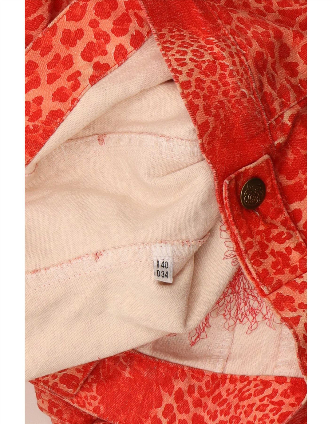 Blumarine Veste en Jean Femme IT 40 Petit Imprimé Animal Rouge