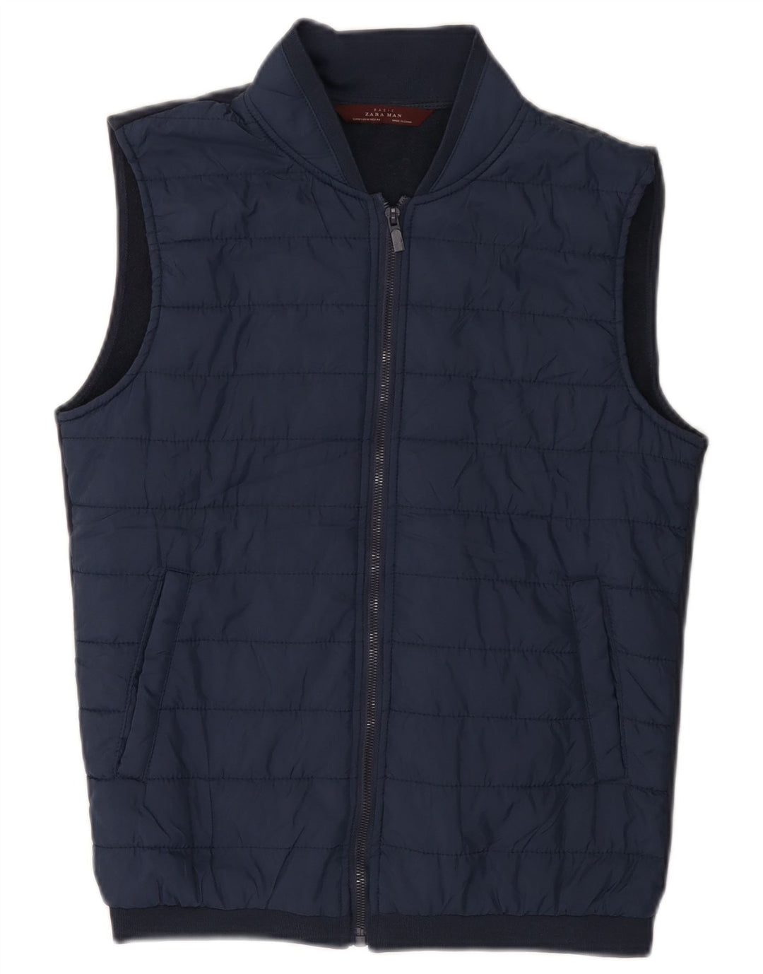 ZARA Gilet rembourré pour homme UK 38 Bleu marine moyen