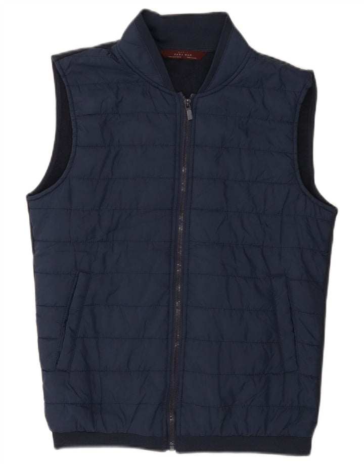 ZARA Gilet rembourré pour homme UK 38 Bleu marine moyen