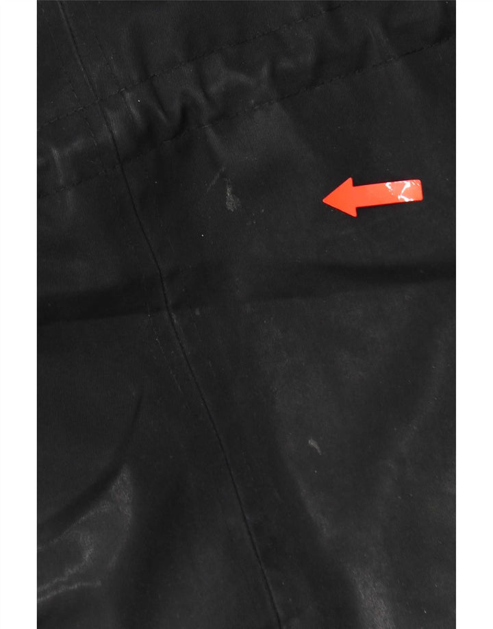 Zara Veste Parka à capuche pour femme UK 14 Medium Noir Polyester