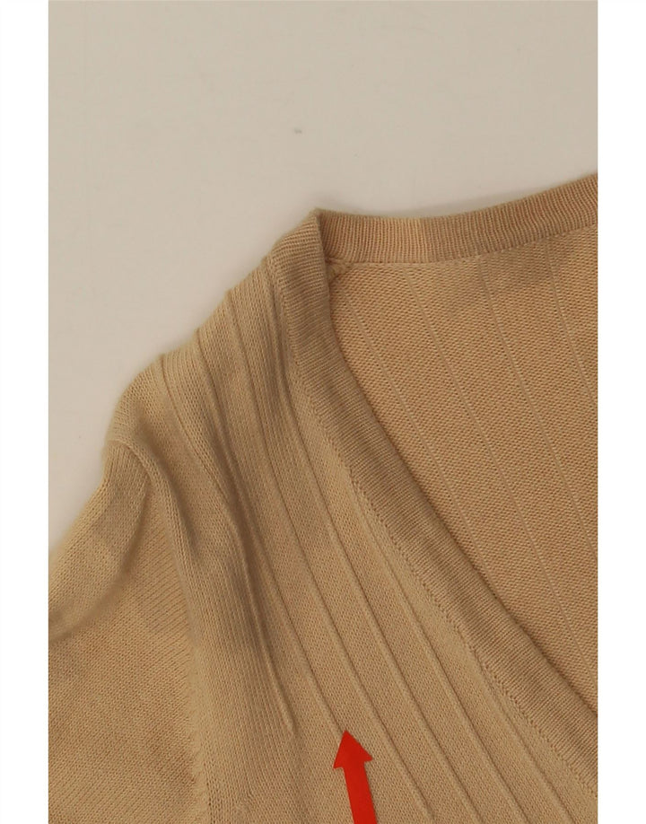MARKS & SPENCER Pull cardigan court pour femme UK 12 Coton beige moyen