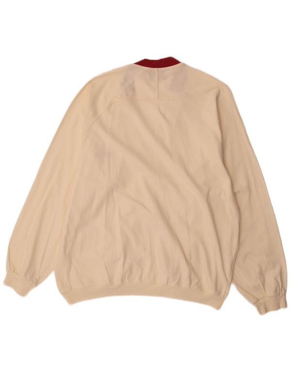 Trussardi Jeans Cardigan Homme Pull 2XL Blanc Cassé Colourblock Coton