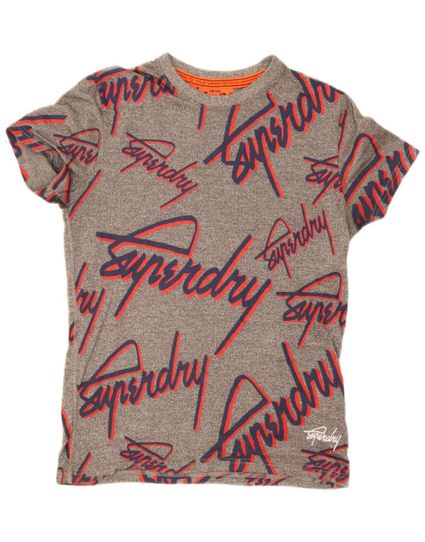 Superdry T-Shirt Graphique Homme Petit Gris Moucheté Coton