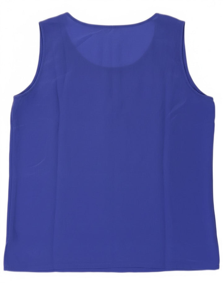vintage Womens See Through Vest Top UK 8 Petite Soie Bleue