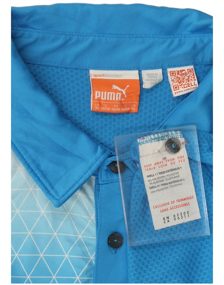 PUMA Polo Homme XL Bleu Colorblock Polyester
