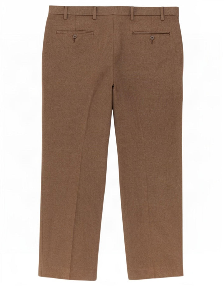 Marks & Spencer Pantalon de costume classique pour homme W38 L29 Marron Polyester