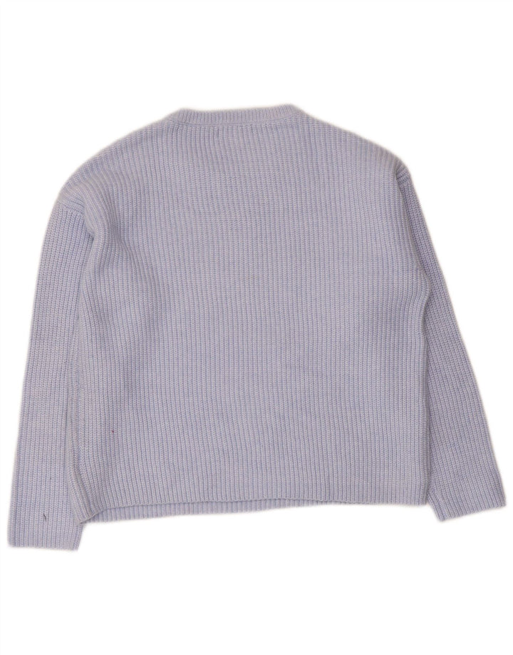 Marks & Spencer Pull à col rond pour femme UK 14 Bleu moyen Polyester