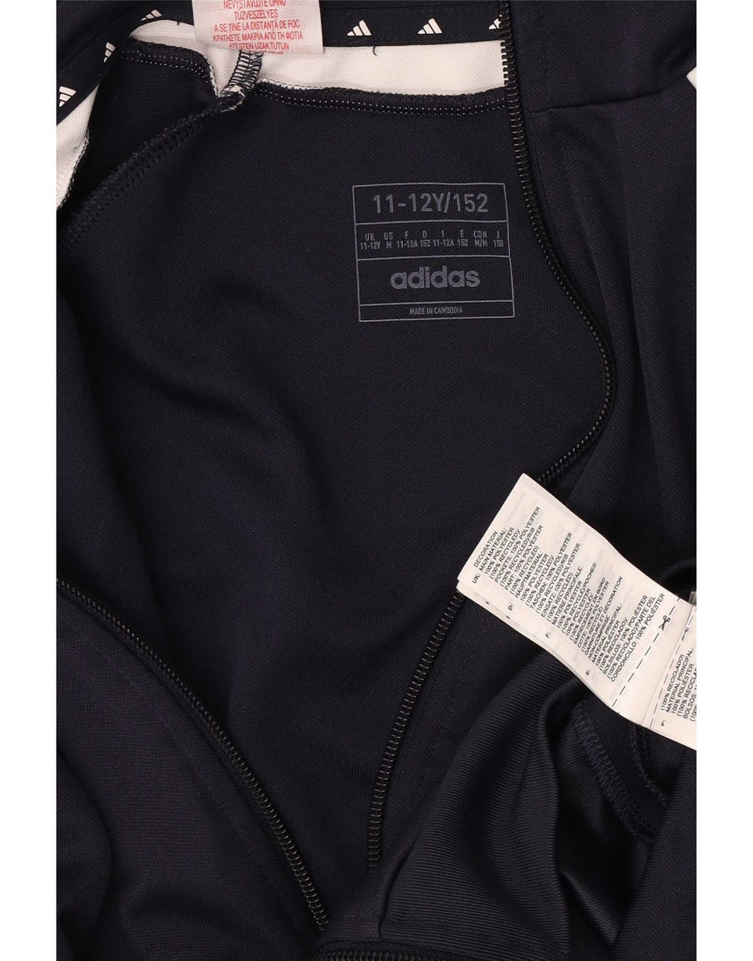 Veste de survêtement Adidas Garçon 11-12 ans Bleu Marine Polyester