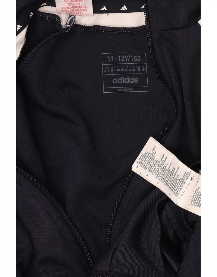 Veste de survêtement Adidas Garçon 11-12 ans Bleu Marine Polyester
