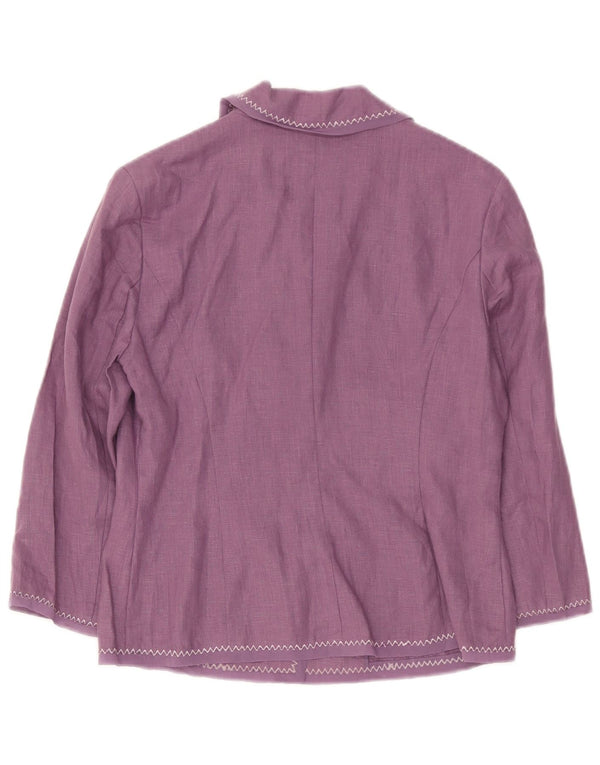 Laura Ashley Veste Blazer 3 Boutons pour Femme UK 8 Petit Lin Violet