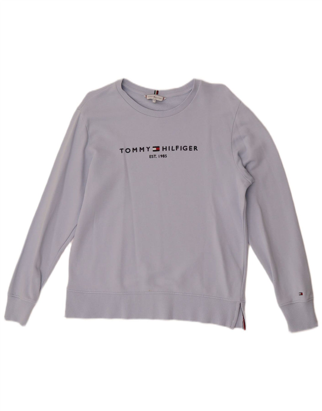 Tommy Hilfiger Sweat-shirt graphique pour femme UK 14 Bleu moyen Coton